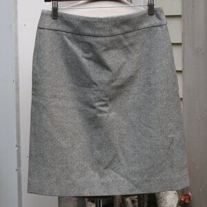 J Crew Grey Wool Blend Classic Short Pencil Skirt Sz 6